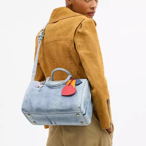 ‼️last 3‼️NWT！Coach Rowan Large Satchel In Loved Denim（CDY75）fast shipping - Picture 11 of 13
